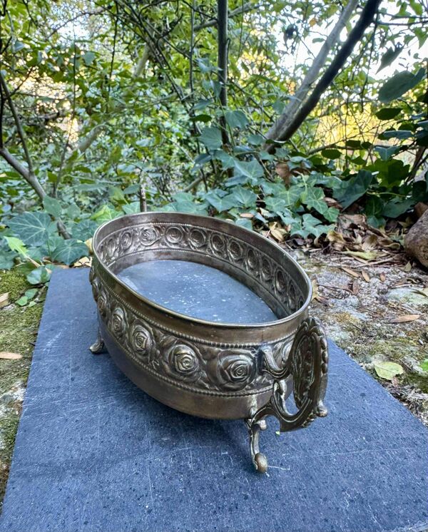 Jardinière en cuivre époque Art Déco