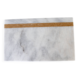 Salvatore – Rectangular serving tray in natural white marble