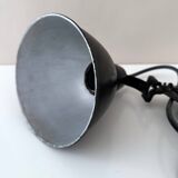 Vintage wall lamp gdr, architect lamp, work lamp metal black, industrial design