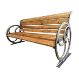 Antique garden bench cast iron with old beams 210 cm