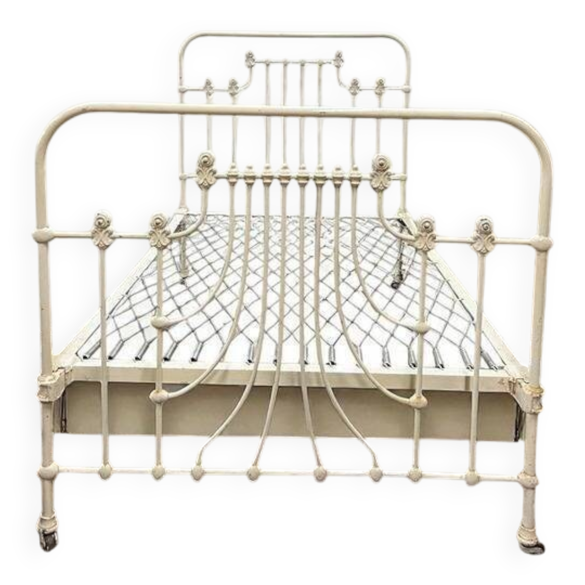 Lit vintage français en fonte : cadre de tête et de pied de lit