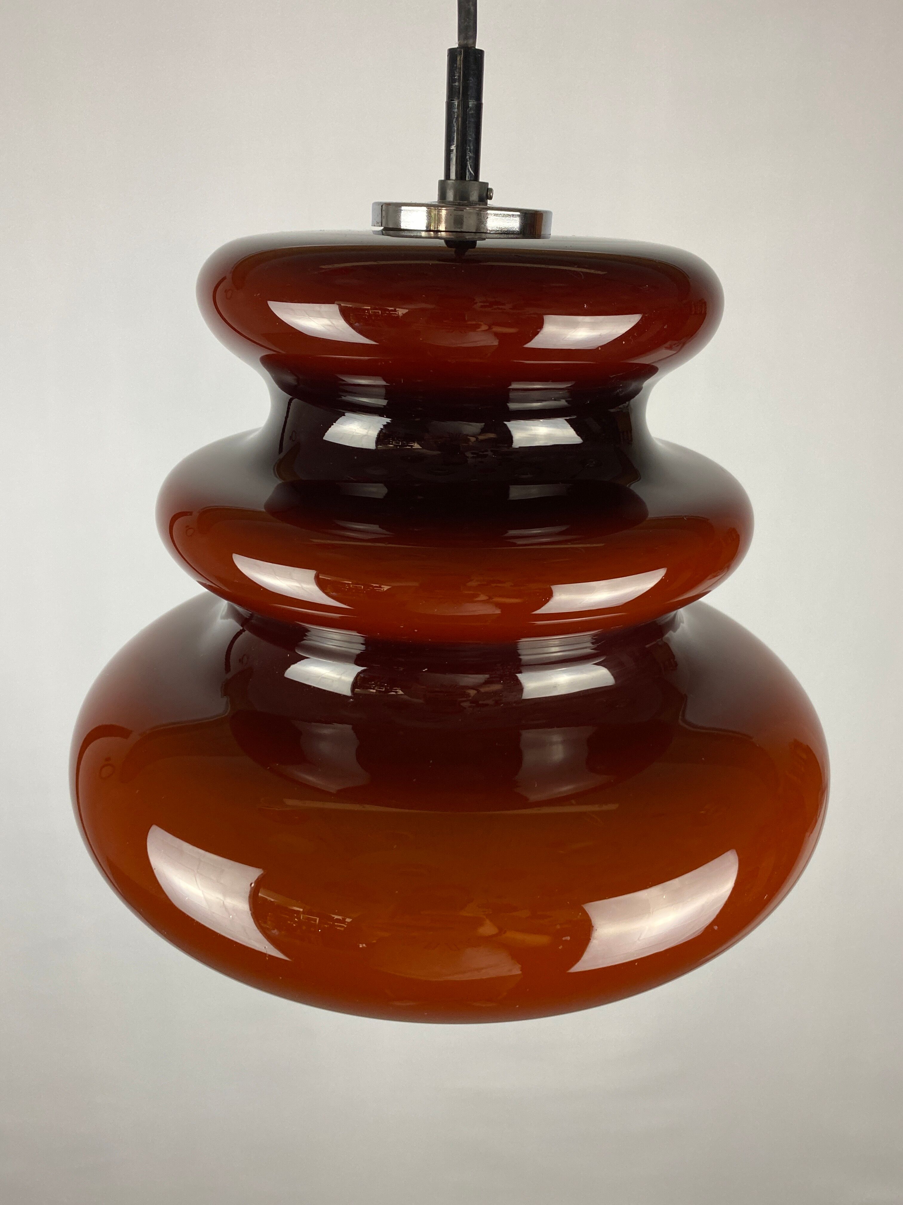 Brown glass pendant light 'AH 1' by Peill et Putzler