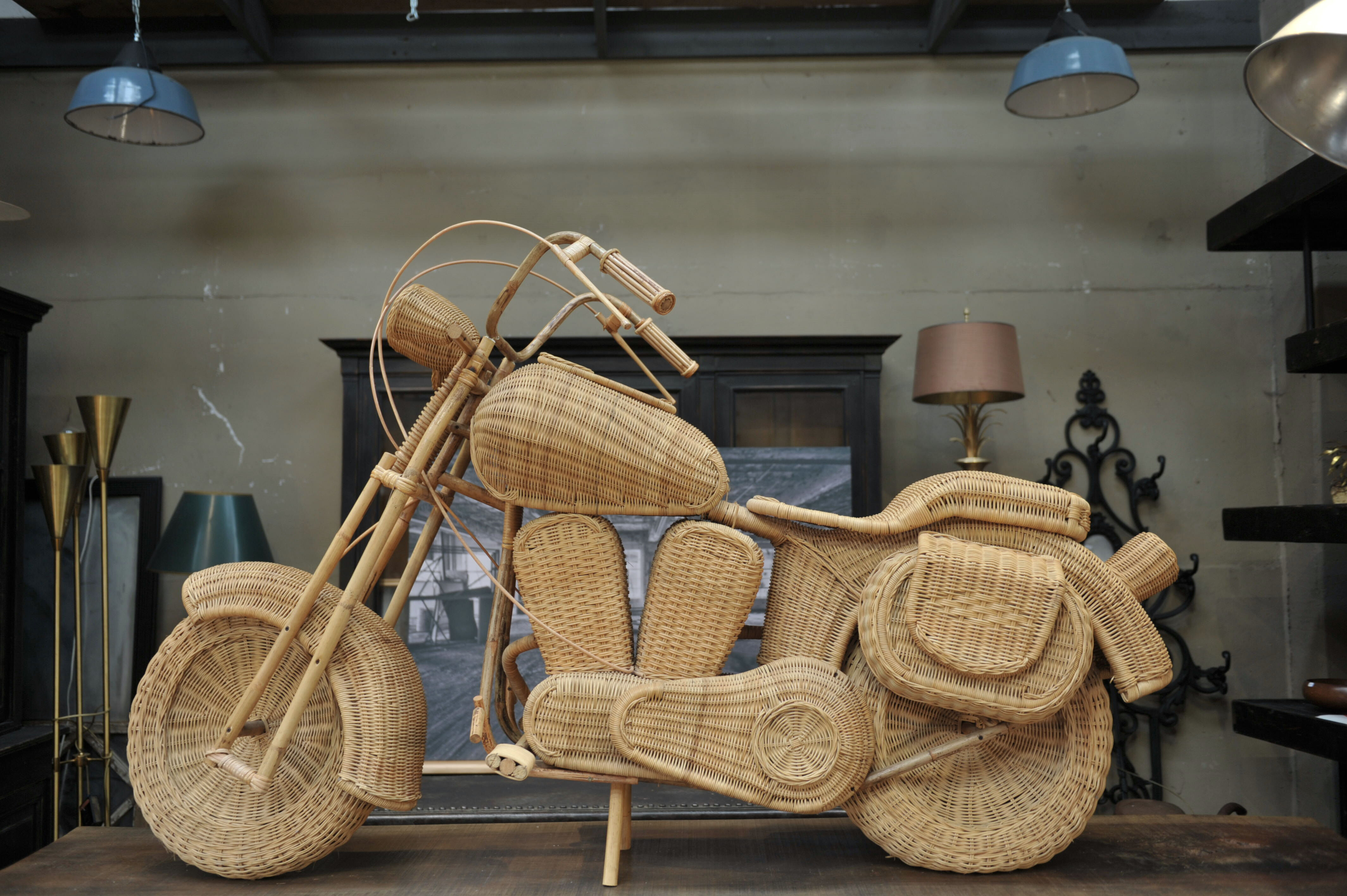 Motorcycle harley davidson rattan 1980