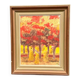 Huile sur panneau originale suédoise "Forêt", signée, vintage et encadrée.