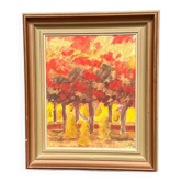 Original Swedish Oil on Panel “Forest”, Signed, Vintage & Framed