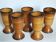 Cinq mazagrans faïence de Saint-Amand vintages service"Meylan"