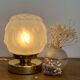 Vintage art deco globe table lamp in frosted glass