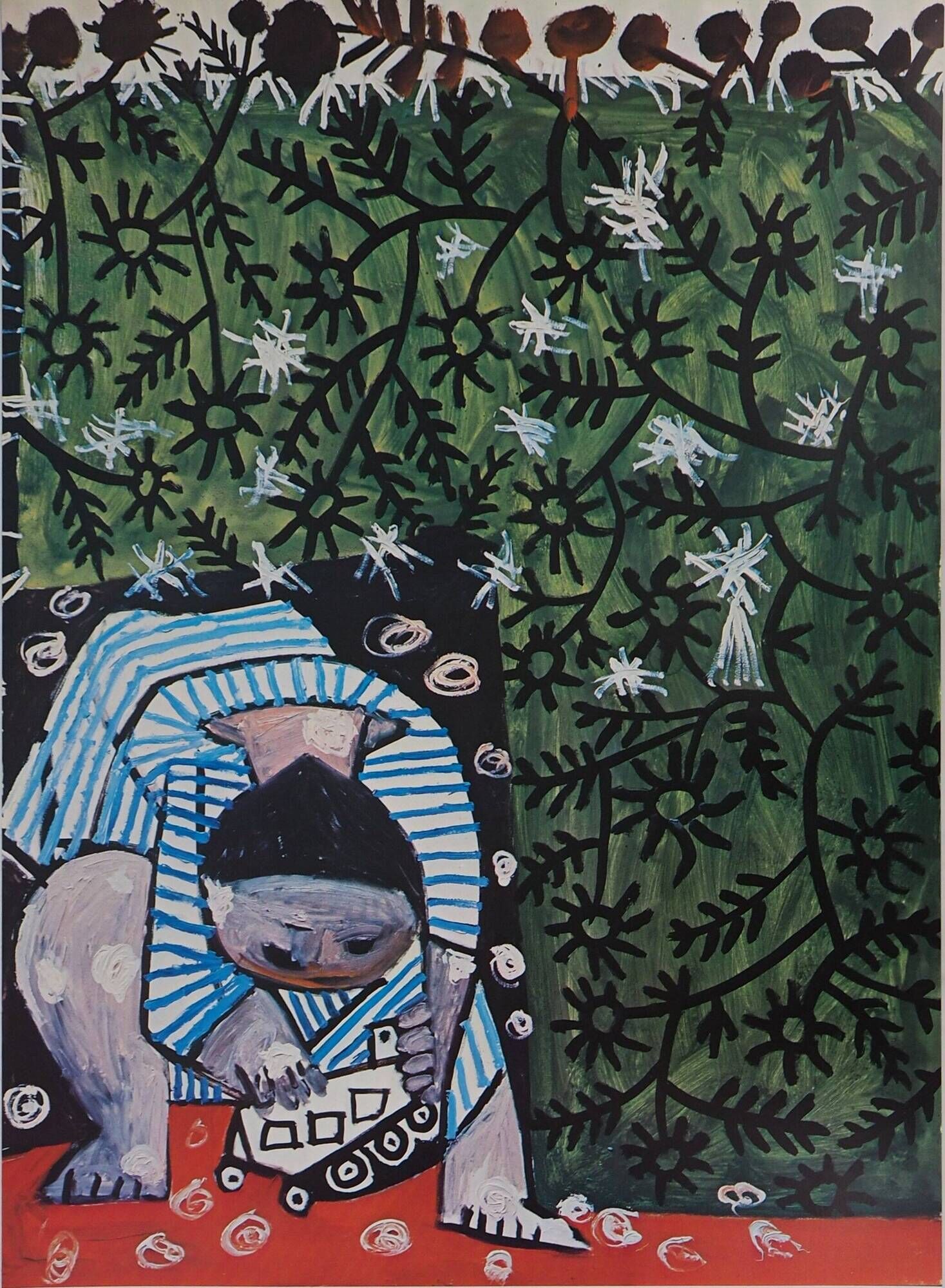 Pablo picasso - claude in a sailor shirt, 1981, original vintage poster