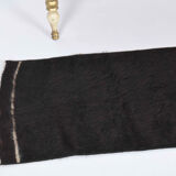 Small vintage flat-woven black rug.