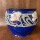 Art Nouveau pot cover in midnight blue ceramic, 1920