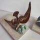 Paire de serres livres art déco oiseaux