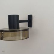Simple wall light in glass and yellow-brown metal by Seguso, 1950s, Italy.