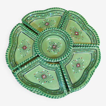 Plate with 6 ethnic style compartments