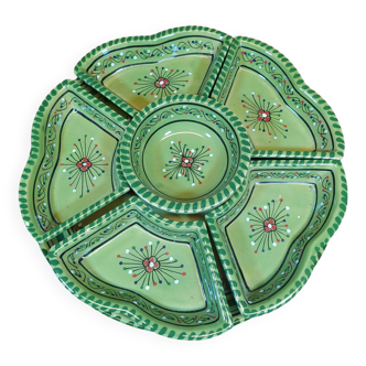 Plate with 6 ethnic style compartments