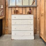 Old 4-drawer chest of drawers, original patina