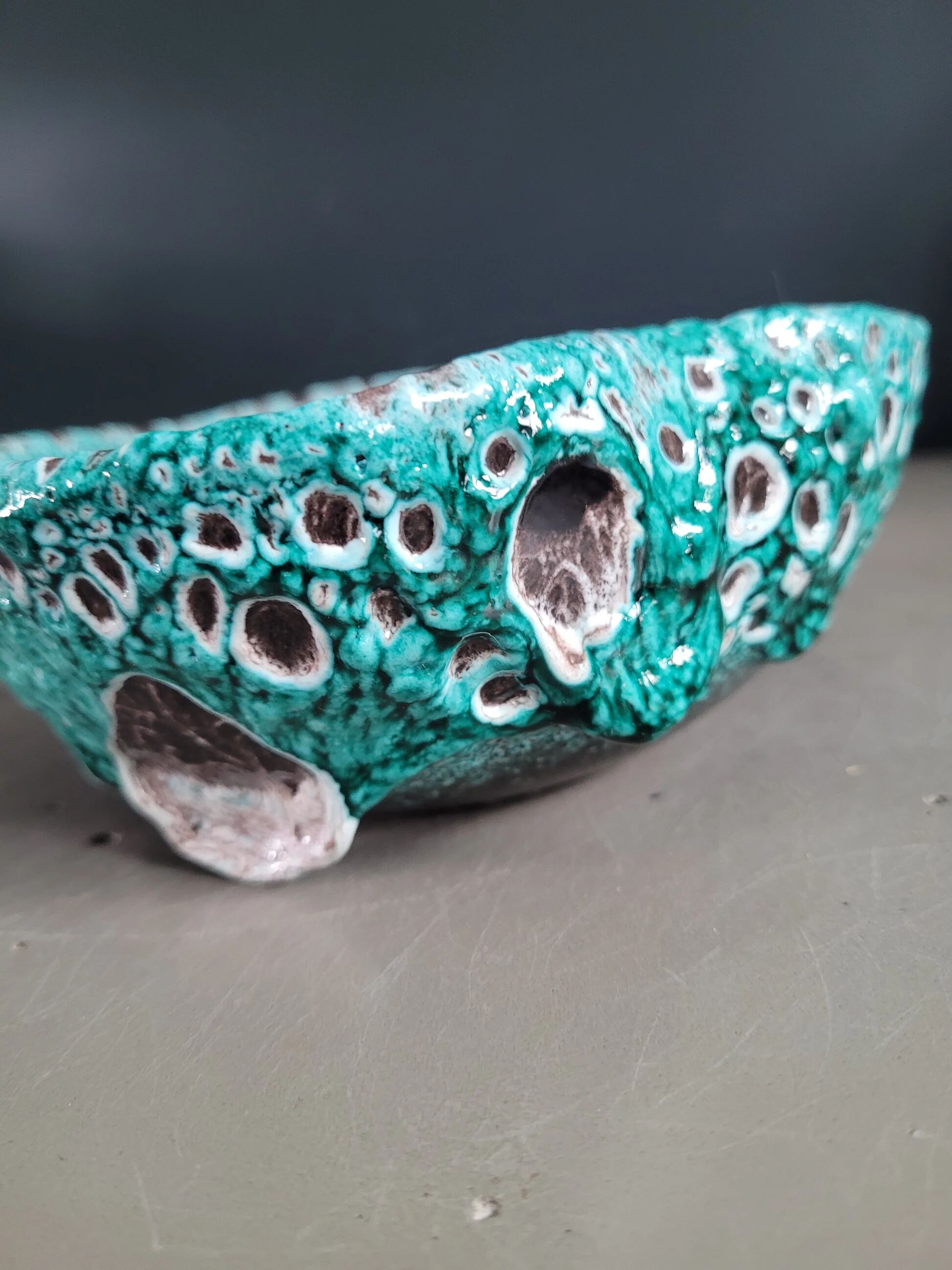 Turquoise fat lava bowl - Ref 1000