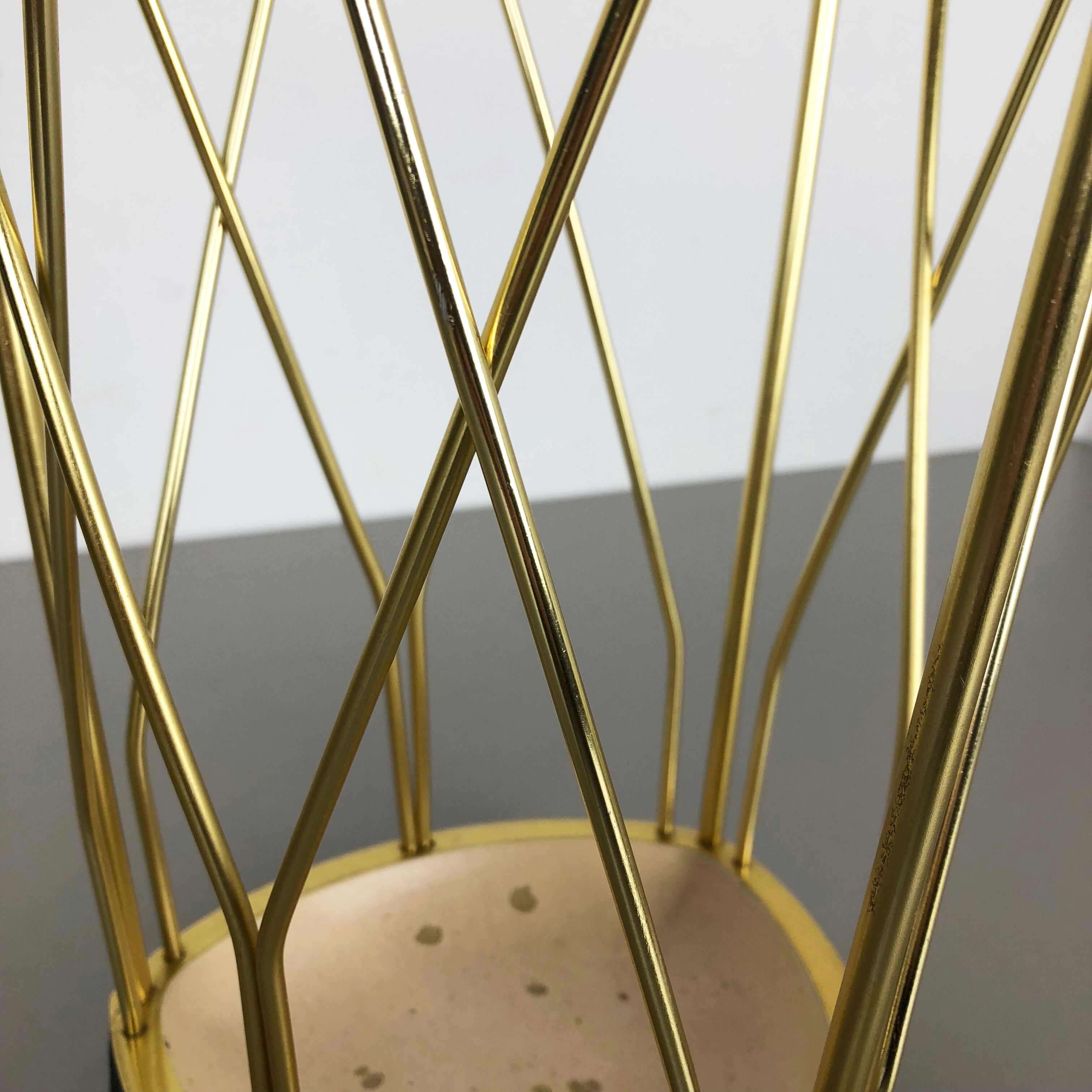 Midcentury metal brass modernist umbrella stand, Germany, 1950s
