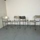 Chaises de salle à manger françaises Memphis Architectural en acier inoxydable, lot de 4, années 1980