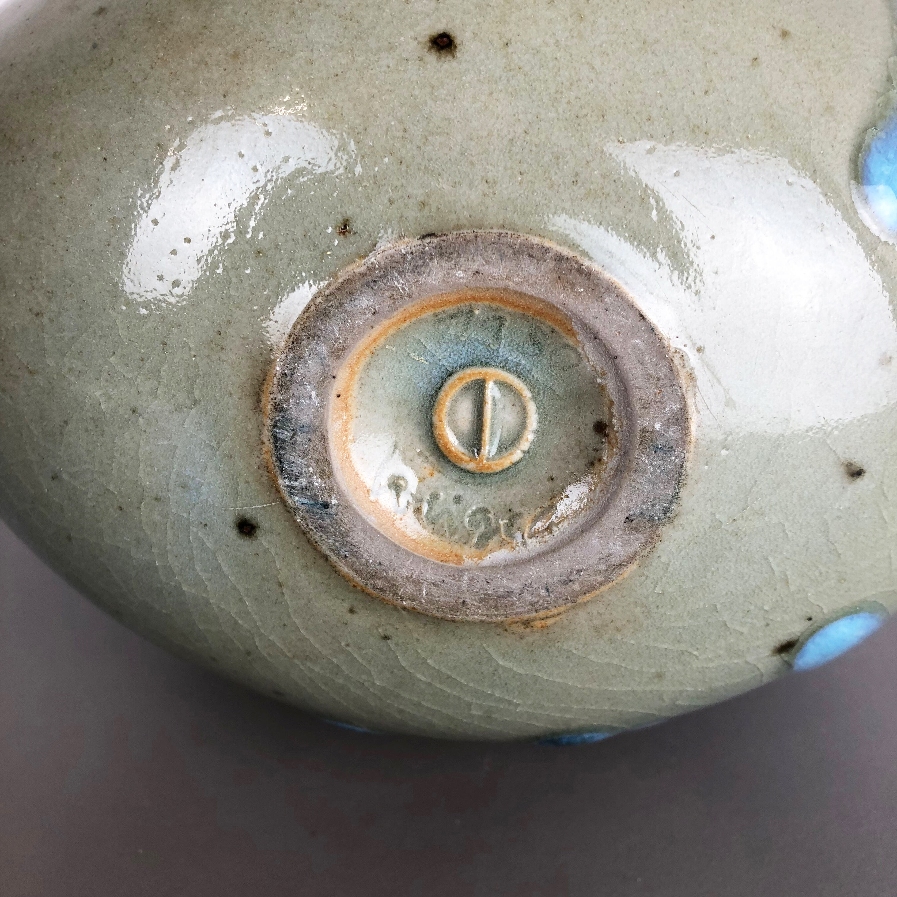 Abstract ceramic studio stoneware vase by Gotlind Weigel, Germany, 1960s