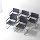 Set of Bauhaus "MG5" leather chairs by Matteo Grassi, Italy, 1980s