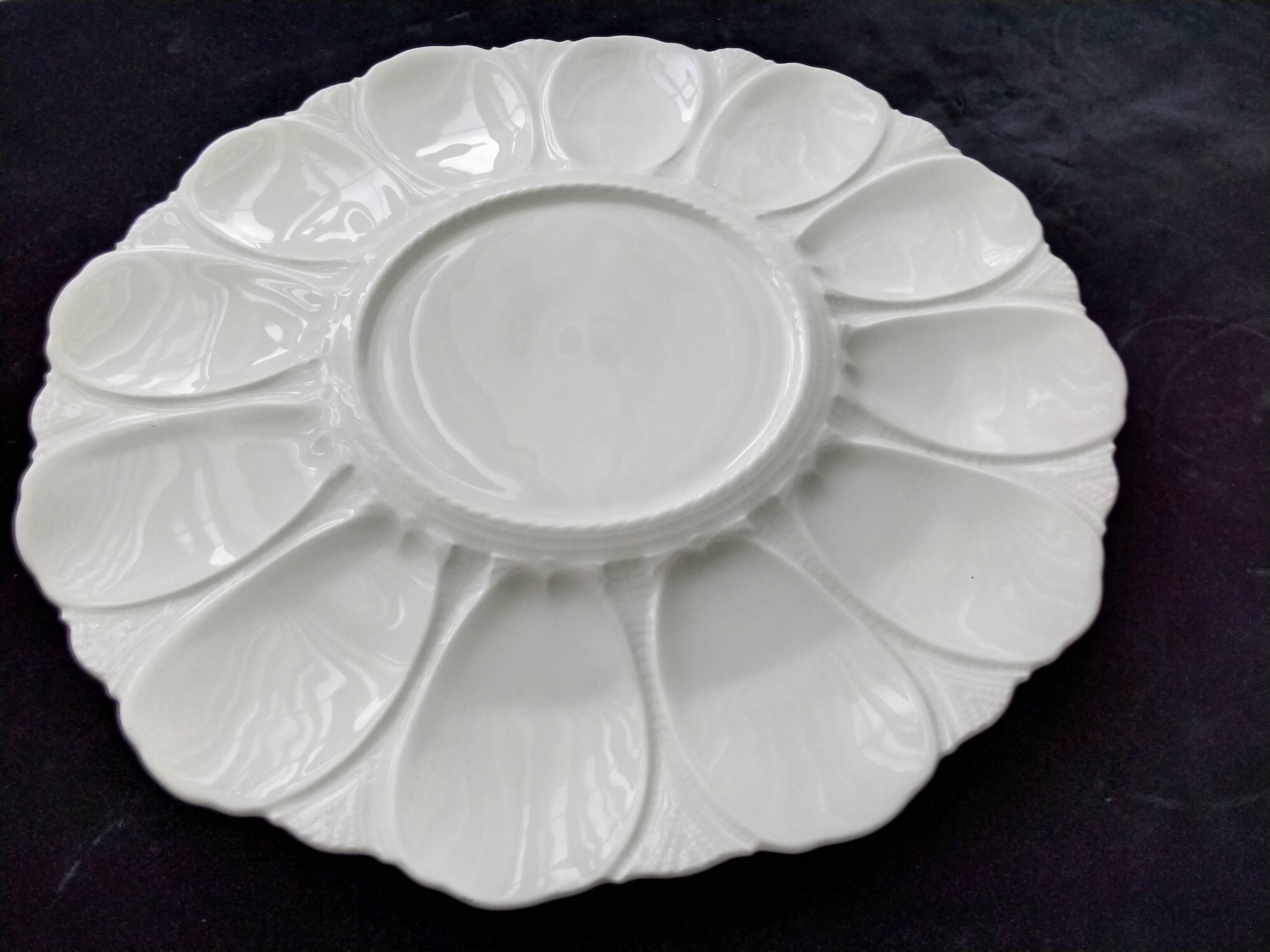 Limoges Giraud porcelain oyster serving dish
