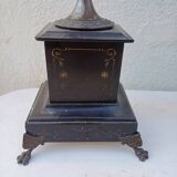 Large pair of 5-light candlesticks in spelter, complete, 19th century