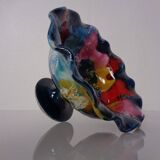 French multicoloured studio ceramic bowl from Vallauris, 1970s