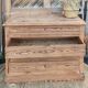 Large antique chest of drawers in raw solid wood.