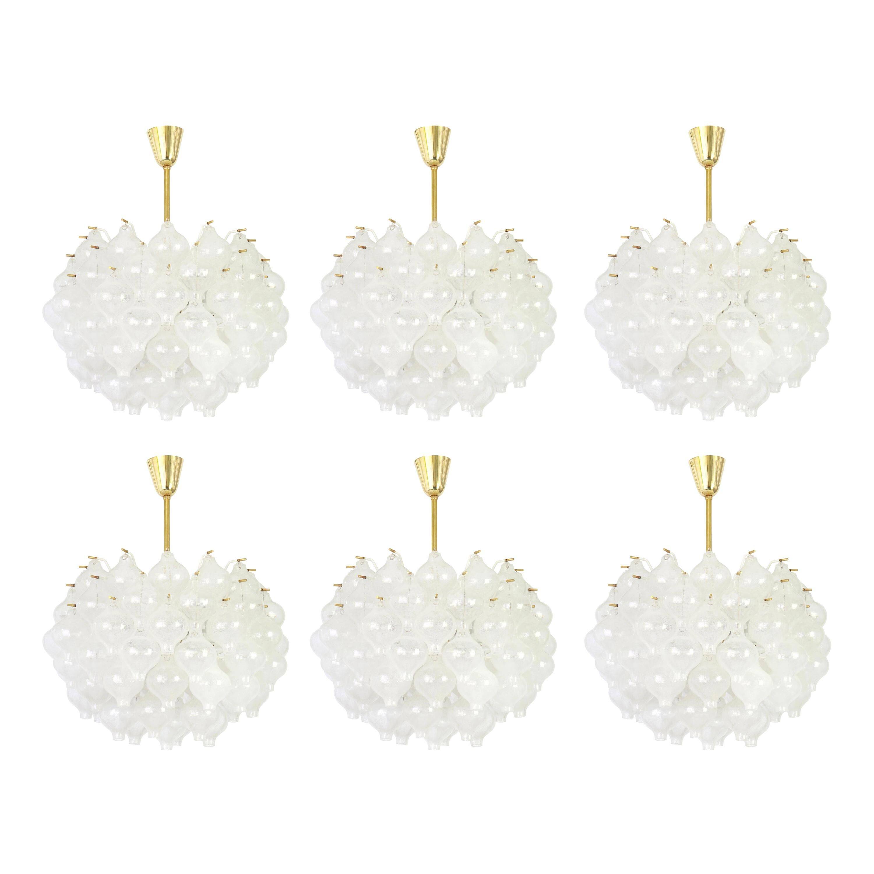 Large glass chandelier Tulipan by Kalmar, Austria, 1960s