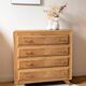 Commode vintage rénovée, chêne blond, pieds compas, années 50 60