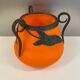 Orange glass vase, signed Val, 30s/40s