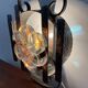 Vintage wall lamp in wrought iron and De Murano glass from the 50s and 60s