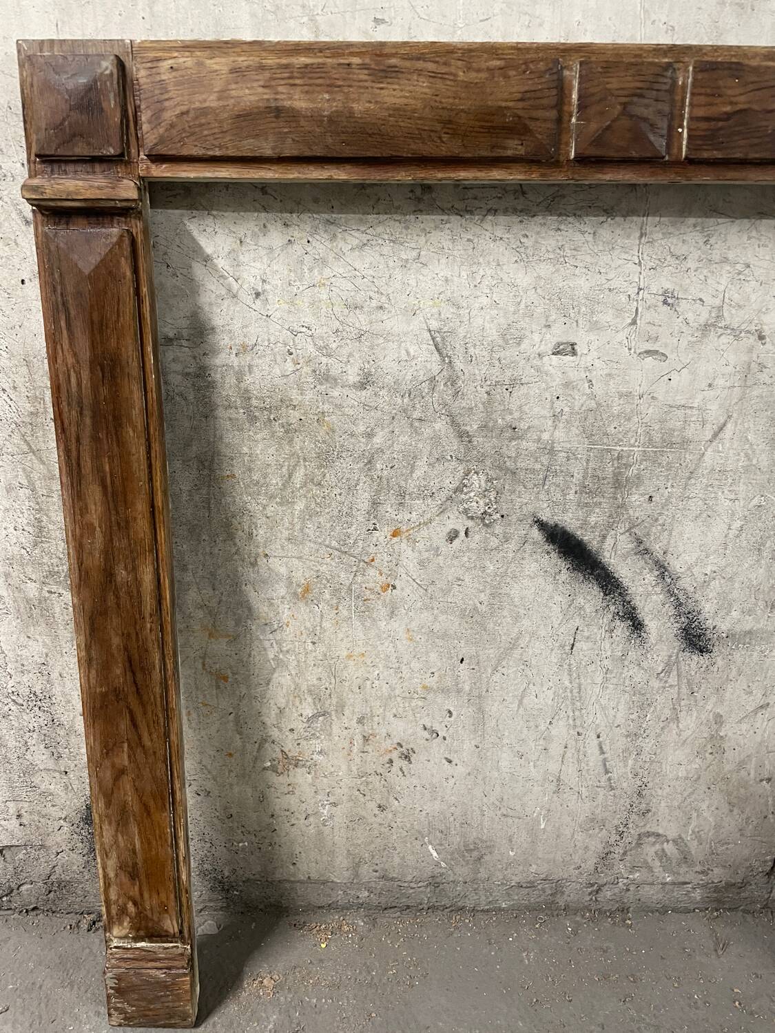 Old folk art fireplace mantle