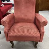 Vintage old pink velvet armchair