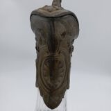 Large balloon glass carafe with pewter frame.