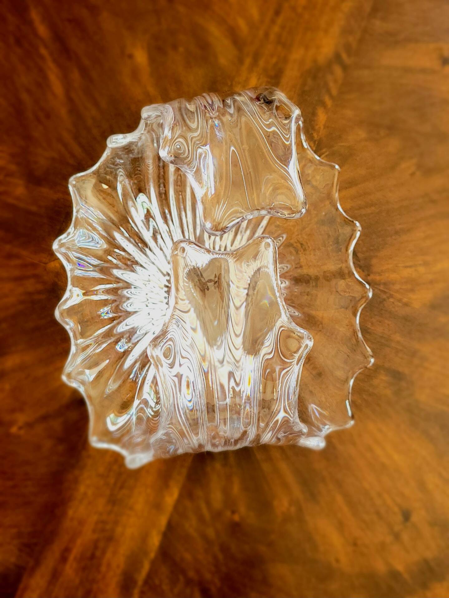 Vintage crystal art table centre vase bowl decoration basket