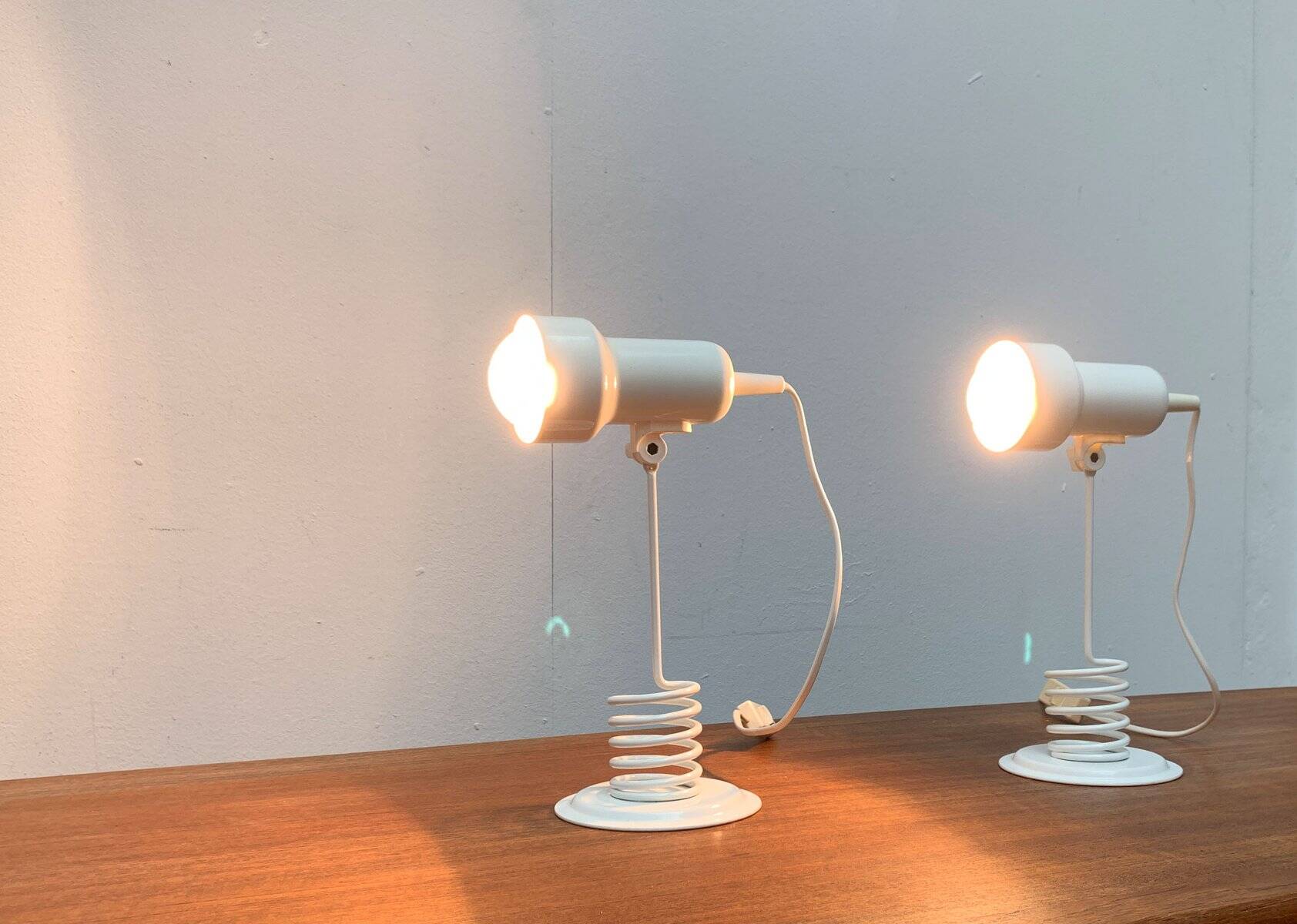 Vintage Postmodern Space Age Spring Table Lamps from Massive Lighting, 1980s, Set of 2