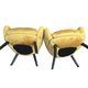 Vintage pair of mustard velvet armchairs from the 20th century.