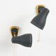 Jacques biny (designer) - pair of adjustable wall lights in brass & metal
