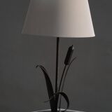 Handcrafted table lamp in wrought iron, organic shape, mid-20th century, 1940s.