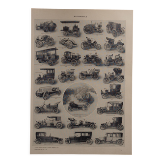 Lithographie originale sur l'automobile