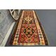 1970s Turkish Oushak Handmade Wool Cotton Red Runner 127x321