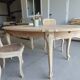 Table salle à manger ovale merisier revalorisée