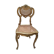 Antique rococo chair in gilded wood and caning
