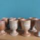 8 Puisaye stoneware stemmed glasses cups