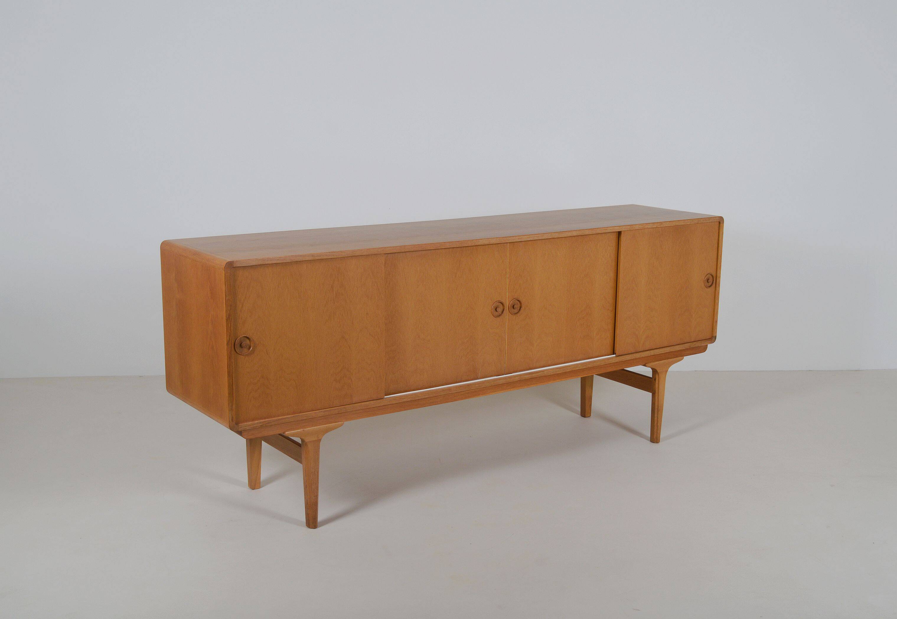 Danish minimalist sideboard in light oak, 1960s