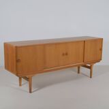 Danish minimalist sideboard in light oak, 1960s