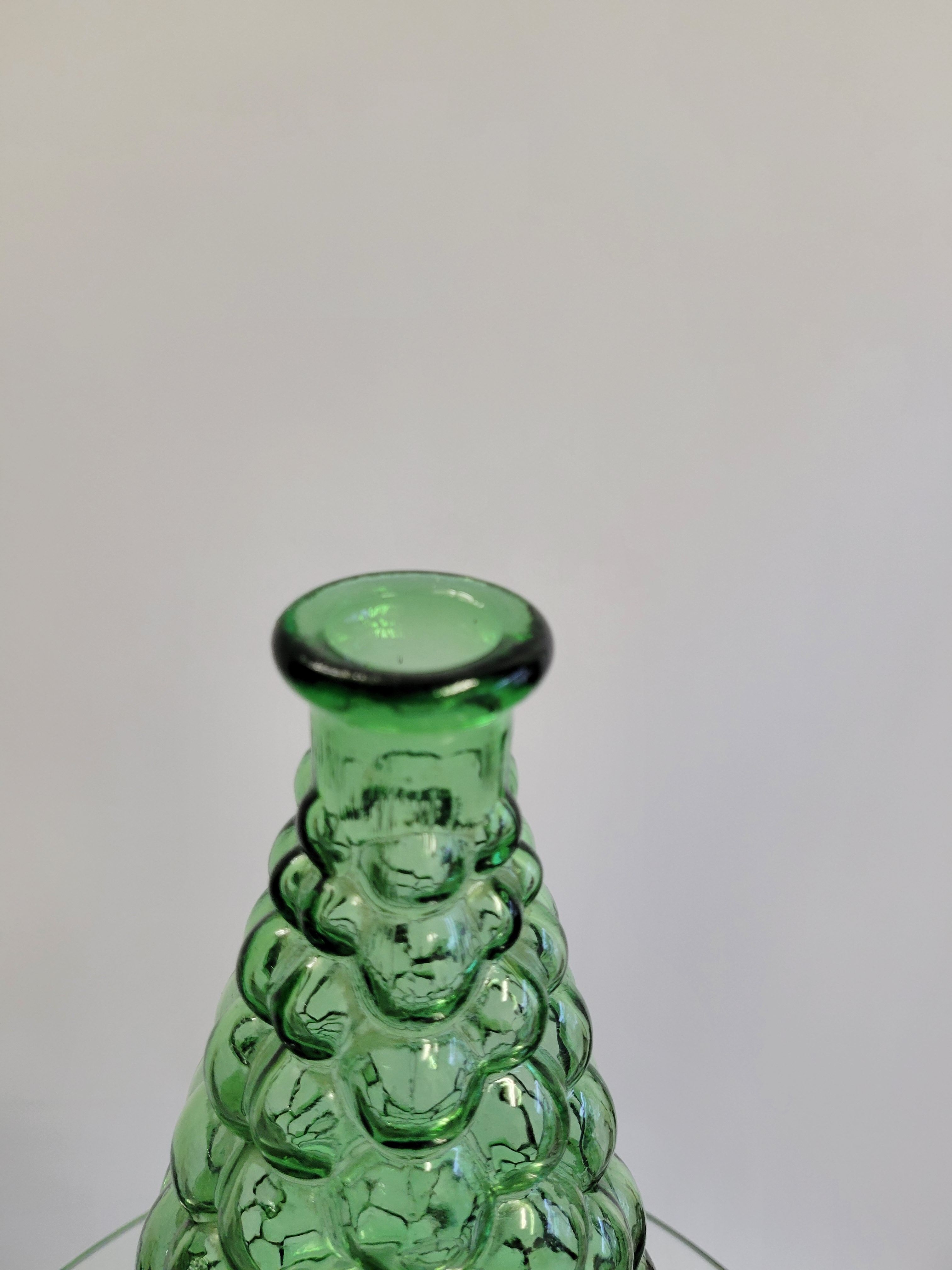 Green Empoli bubbles decanter