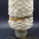 Pair of bedside lamps in stoneware and wool lampshades - Vintage around 1970