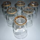 Glasses 6 decorations of ferns and gilding